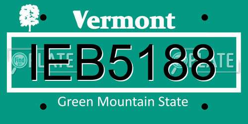 IEB5188 Vermont License Plate