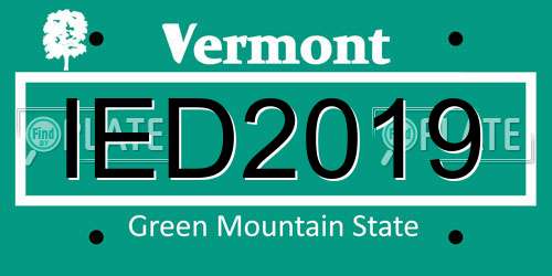 IED2019 Vermont License Plate