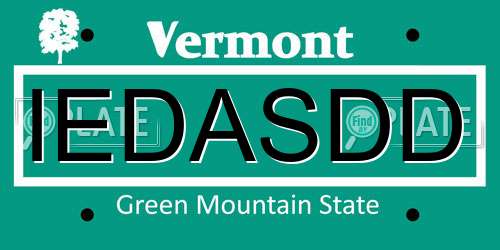 IEDASDD Vermont License Plate