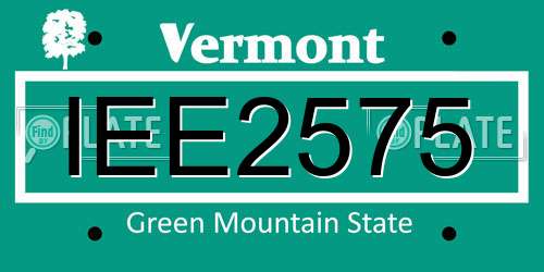 IEE2575 Vermont License Plate