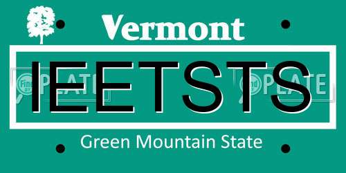 IEETSTS Vermont License Plate