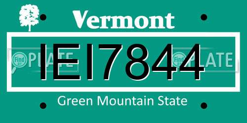 IEI7844 Vermont License Plate
