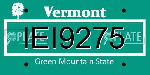 IEI9275 Vermont License Plate