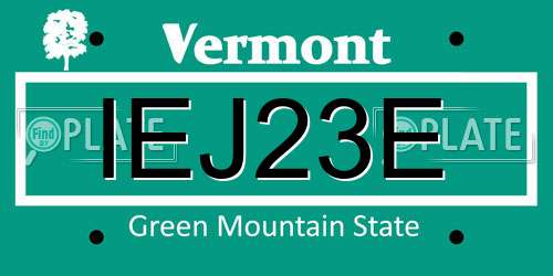 IEJ23E Vermont License Plate