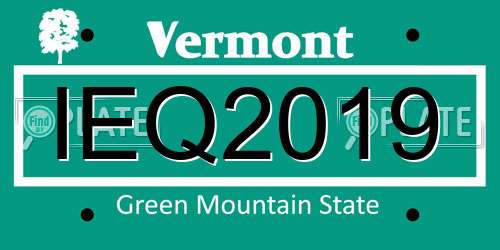 IEQ2019 Vermont License Plate