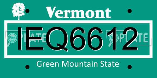 IEQ6612 Vermont License Plate