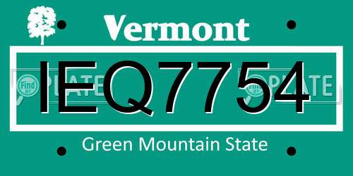 IEQ7754 Vermont License Plate
