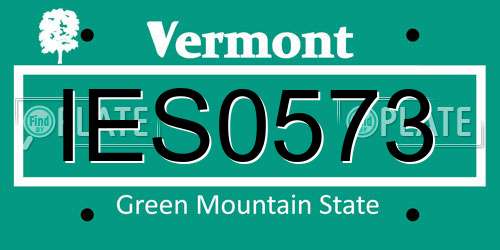 IES0573 Vermont License Plate