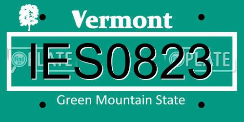 IES0823 Vermont License Plate