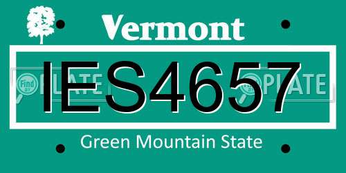 IES4657 Vermont License Plate