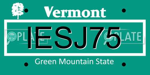 IESJ75 Vermont License Plate