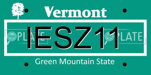 IESZ11 Vermont License Plate