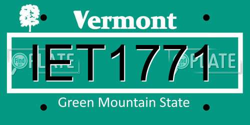 IET1771 Vermont License Plate