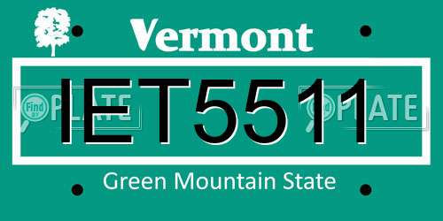 IET5511 Vermont License Plate