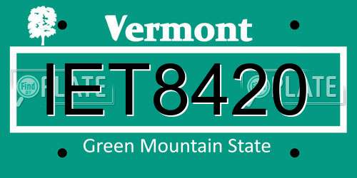 IET8420 Vermont License Plate