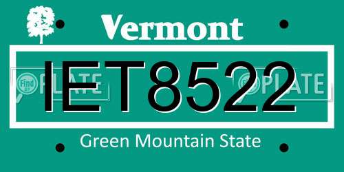 IET8522 Vermont License Plate