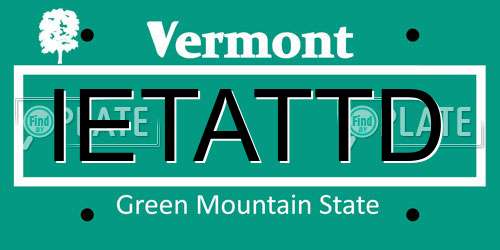 IETATTD Vermont License Plate
