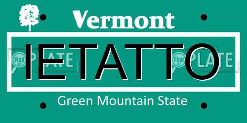 IETATTO Vermont License Plate