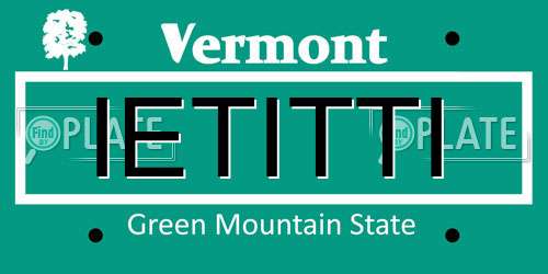 IETITTI Vermont License Plate