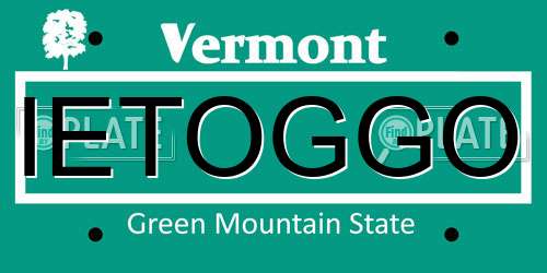 IETOGGO Vermont License Plate