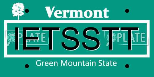 IETSSTT Vermont License Plate