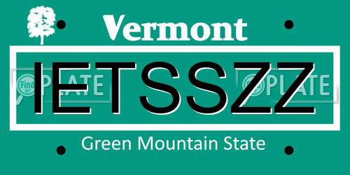 IETSSZZ Vermont License Plate