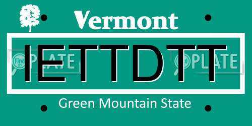 IETTDTT Vermont License Plate