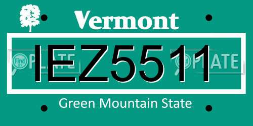 IEZ5511 Vermont License Plate