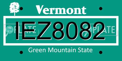 IEZ8082 Vermont License Plate