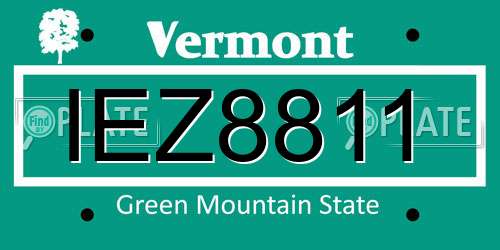IEZ8811 Vermont License Plate