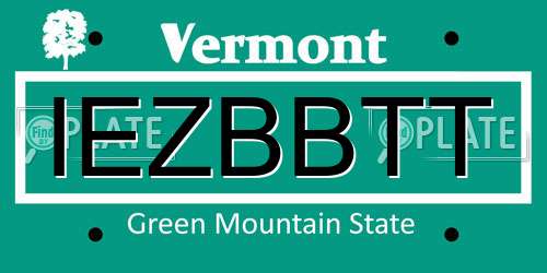 IEZBBTT Vermont License Plate