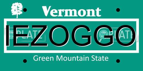 IEZOGGO Vermont License Plate
