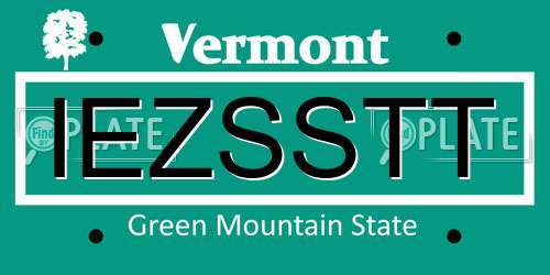IEZSSTT Vermont License Plate
