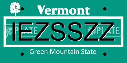 IEZSSZZ Vermont License Plate