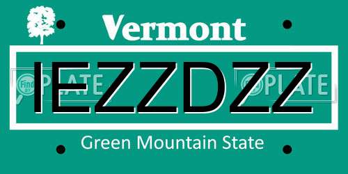 IEZZDZZ Vermont License Plate