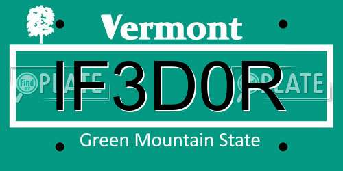IF3D0R Vermont License Plate