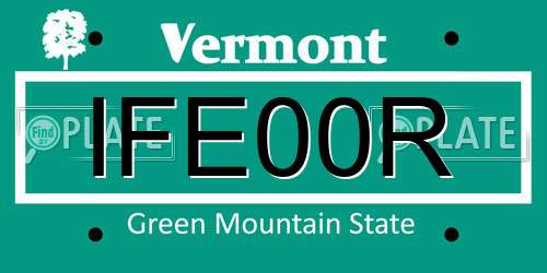IFE00R Vermont License Plate