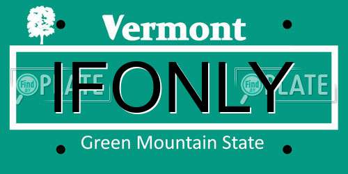 IFONLY Vermont License Plate