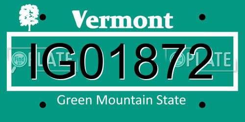 IG01872 Vermont License Plate