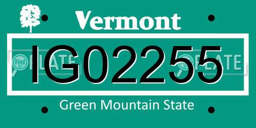 IG02255 Vermont License Plate