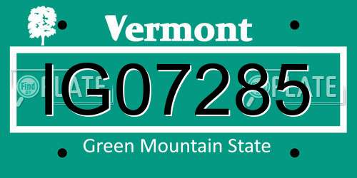 IG07285 Vermont License Plate