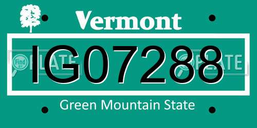 IG07288 Vermont License Plate
