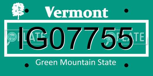IG07755 Vermont License Plate