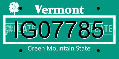 IG07785 Vermont License Plate