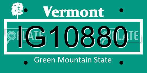IG10880 Vermont License Plate