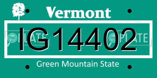 IG14402 Vermont License Plate
