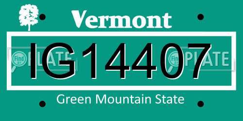 IG14407 Vermont License Plate