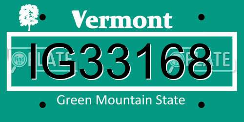 IG33168 Vermont License Plate