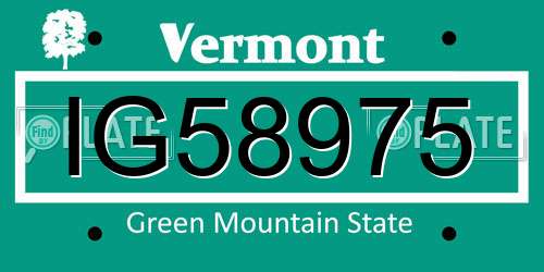 IG58975 Vermont License Plate