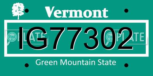 IG77302 Vermont License Plate